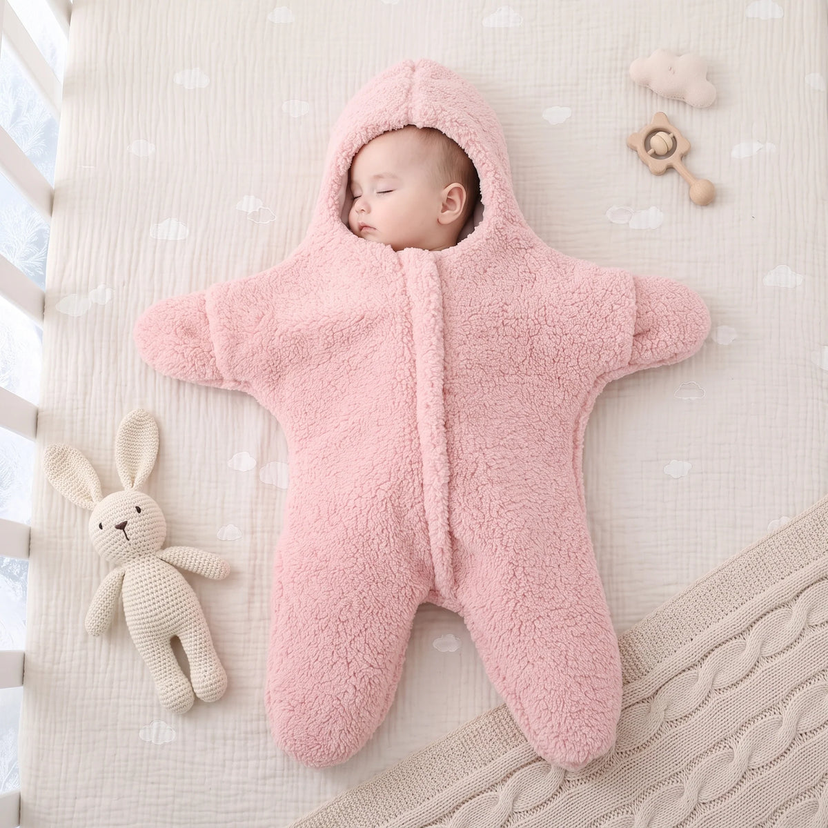 Baby Sleeping Sack - Cozy Starfish Design for Secure Sleep Comfort 2