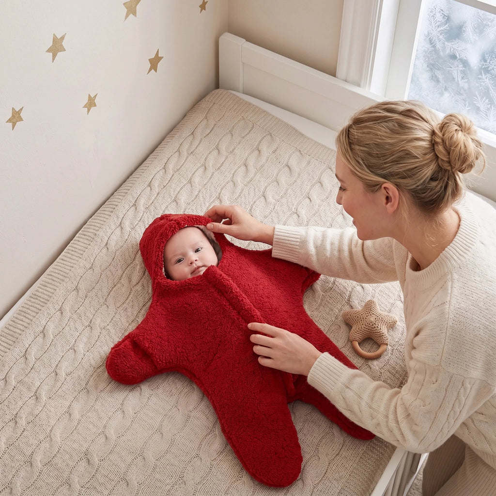 Baby Sleeping Sack - Cozy Starfish Design for Secure Sleep Comfort 6