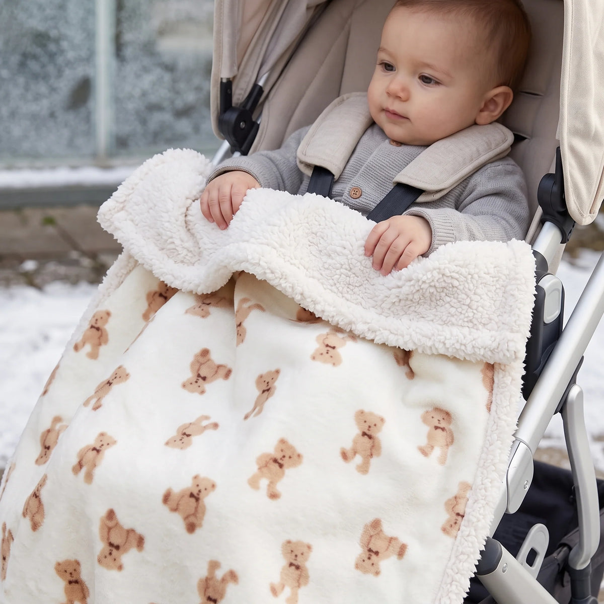 Baby Stroller Blanket - Soft Flannel for Cozy Warmth & Comfort 2