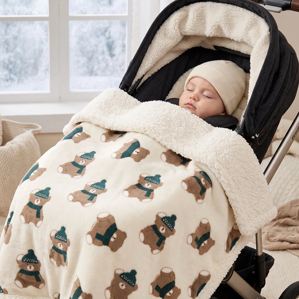 Baby Stroller Blanket - Soft Flannel for Cozy Warmth & Comfort 4