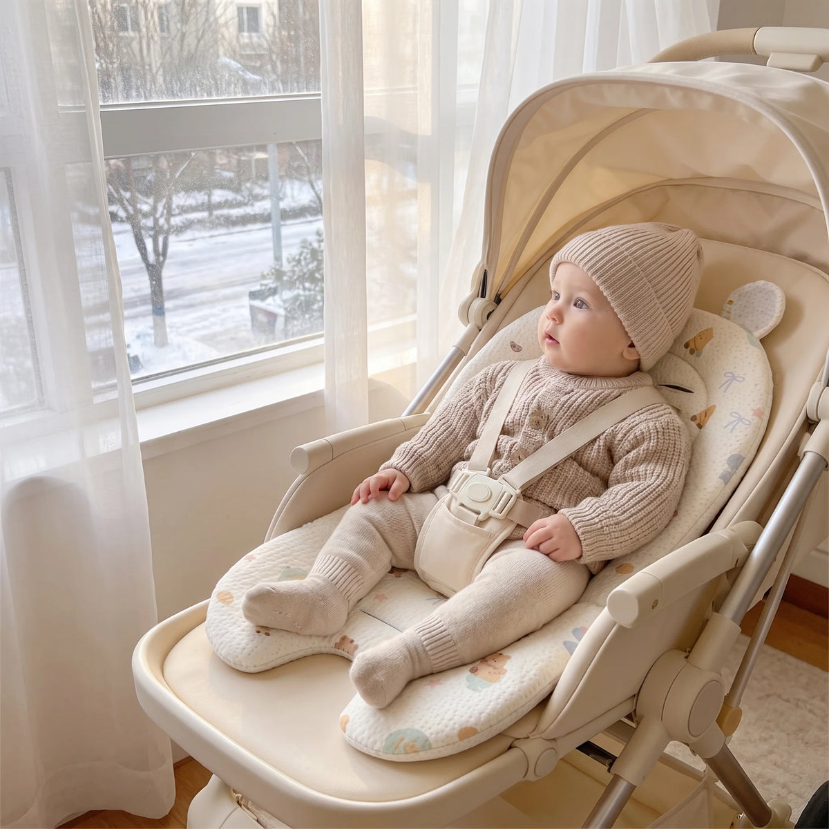 Baby Stroller Cushion - Soft Support for Infants, Universal Fit 1