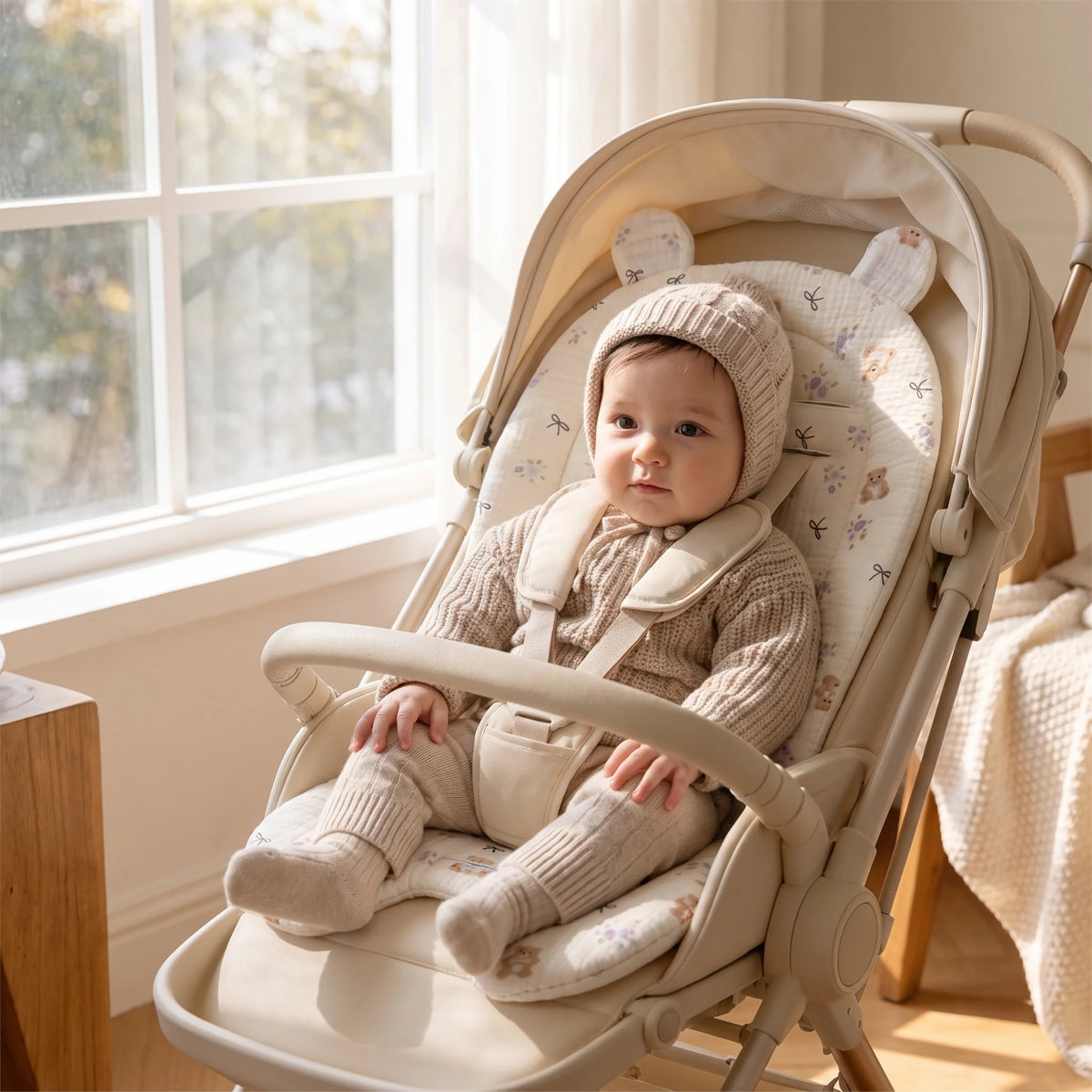 Baby Stroller Cushion - Soft Support for Infants, Universal Fit 2