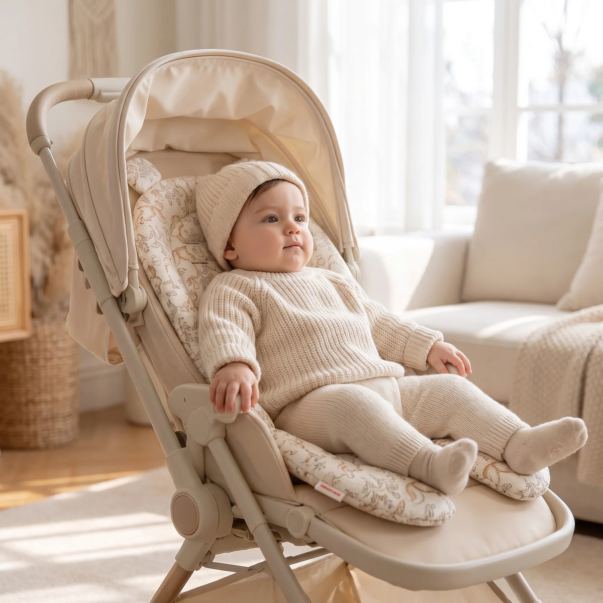 Baby Stroller Cushion - Soft Support for Infants, Universal Fit 3