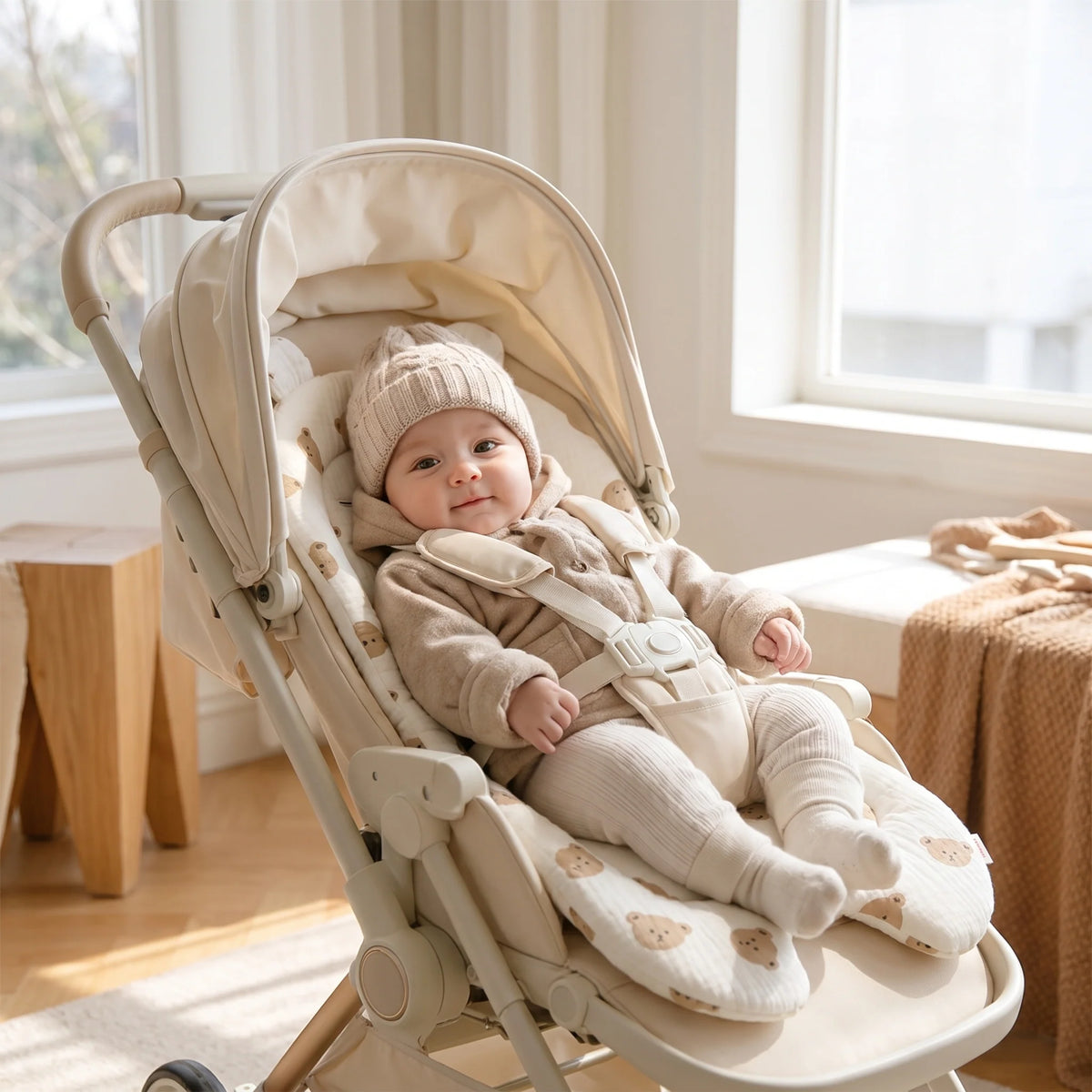 Baby Stroller Cushion - Soft Support for Infants, Universal Fit 4