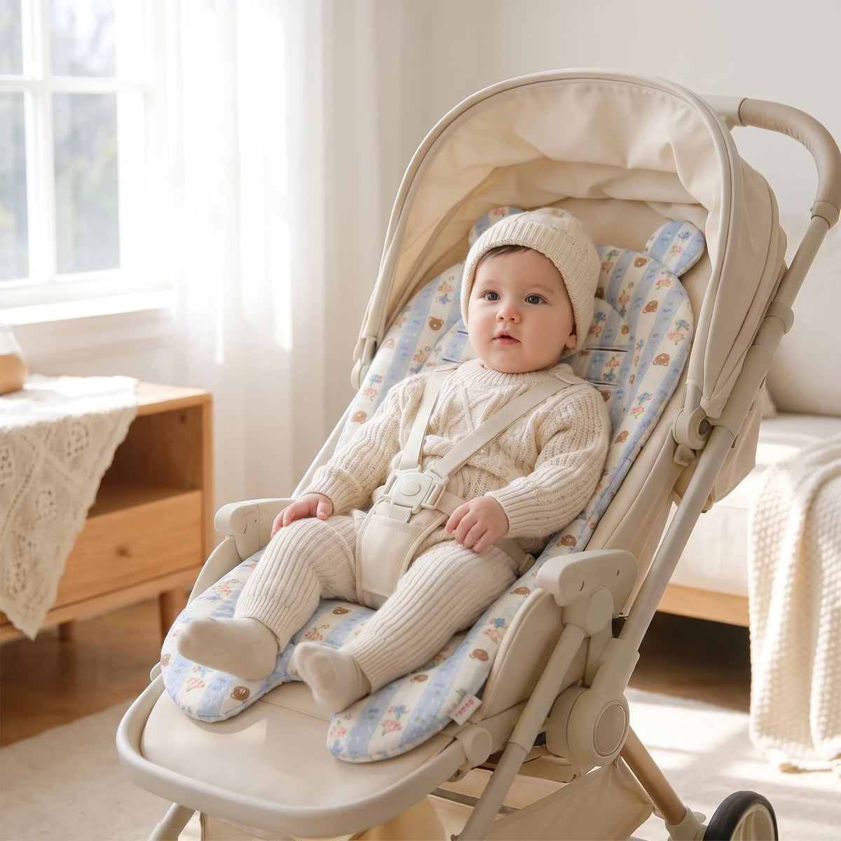 Baby Stroller Cushion - Soft Support for Infants, Universal Fit 5