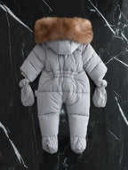 Baby Winter Suit - Warm Padded, Faux Fur Hood 06