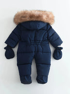 Baby Winter Suit - Warm Padded, Faux Fur Hood 07