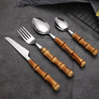 Bamboo Cutlery Set - Eco-Friendly, Durable & Elegant Dining Solution 0