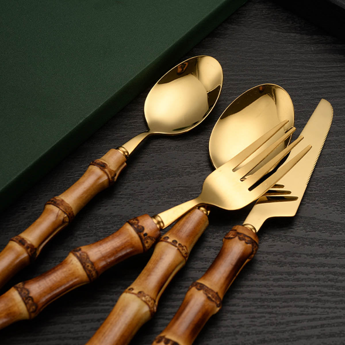 Bamboo Cutlery Set - Eco-Friendly, Durable & Elegant Dining Solution 1