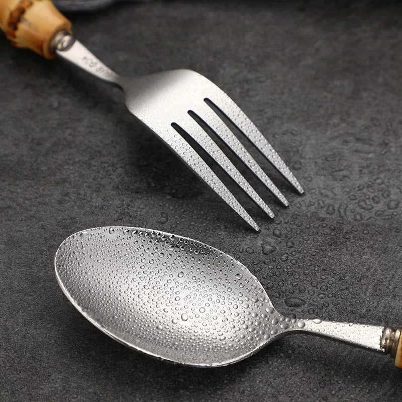 Bamboo Cutlery Set - Eco-Friendly, Durable & Elegant Dining Solution 3