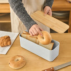 Bamboo Lid Bread Box - Stylish Bread Storage for Freshness & Organization 2