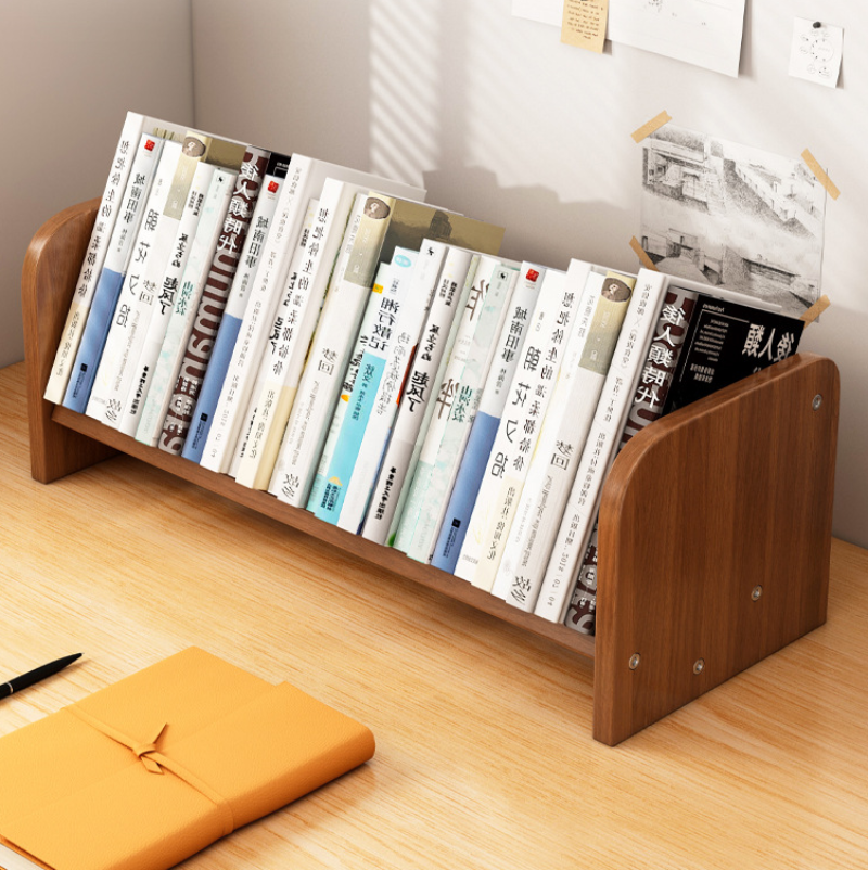 Bamboo MDF Bookshelf - Compact 1-Tier Storage for Study Essentials 2