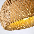 Bamboo Pendant Light - Handwoven Dome Ceiling Fixture for Warm Glow 1