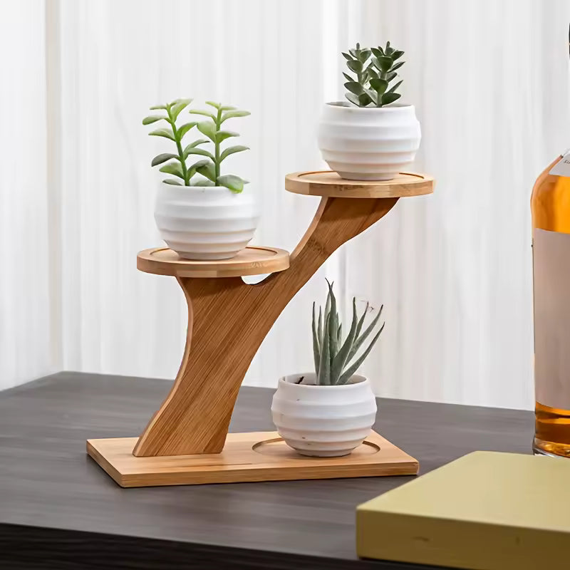 Bamboo Plant Stand - Eco-Friendly Indoor Multi-Tier Display Solution 2