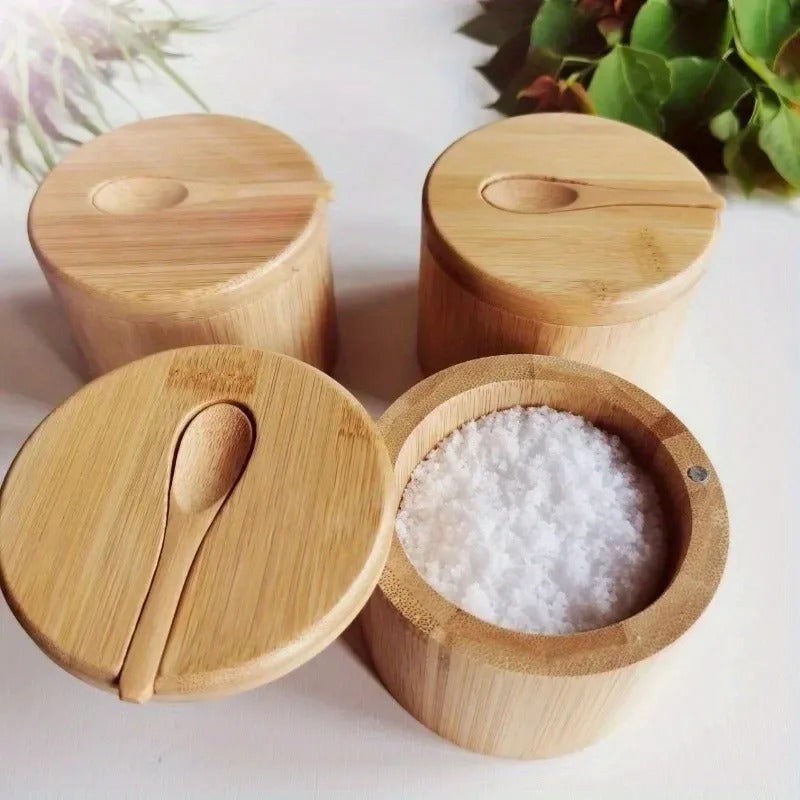 Bamboo Spice Box - Eco-Friendly Storage Containers with Magnetic Lid 0
