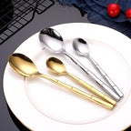 Bamboo Stainless Steel Flatware Set - Durable 24 or 30-Piece Cutlery 2