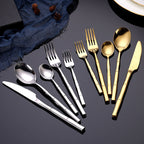 Bamboo Stainless Steel Flatware Set - Durable 24 or 30-Piece Cutlery 3