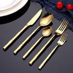 Bamboo Stainless Steel Flatware Set - Durable 24 or 30-Piece Cutlery 5