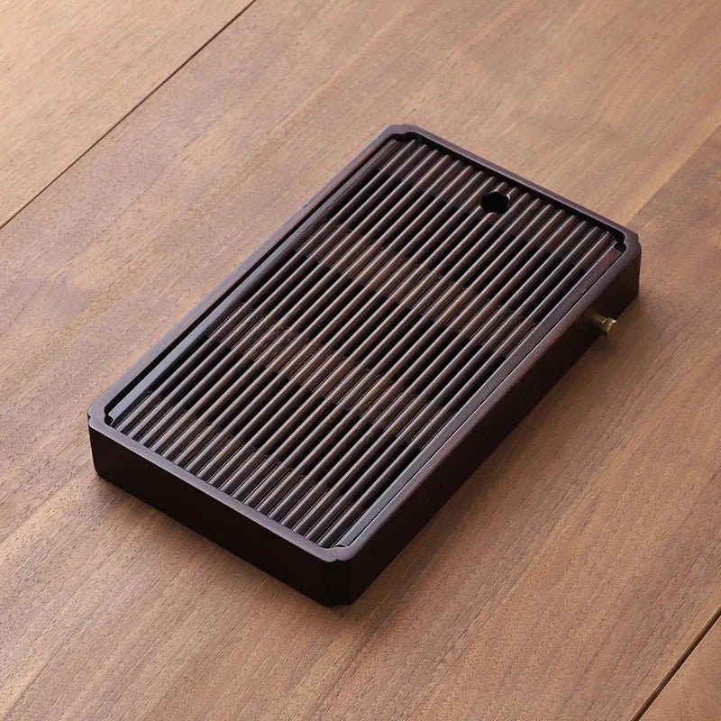 Bamboo Tea Tray - Elegant Design with Efficient Water Drain System 0