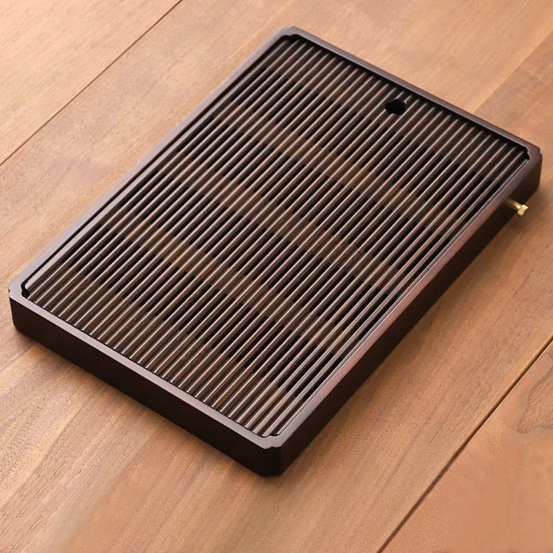 Bamboo Tea Tray - Elegant Design with Efficient Water Drain System 5