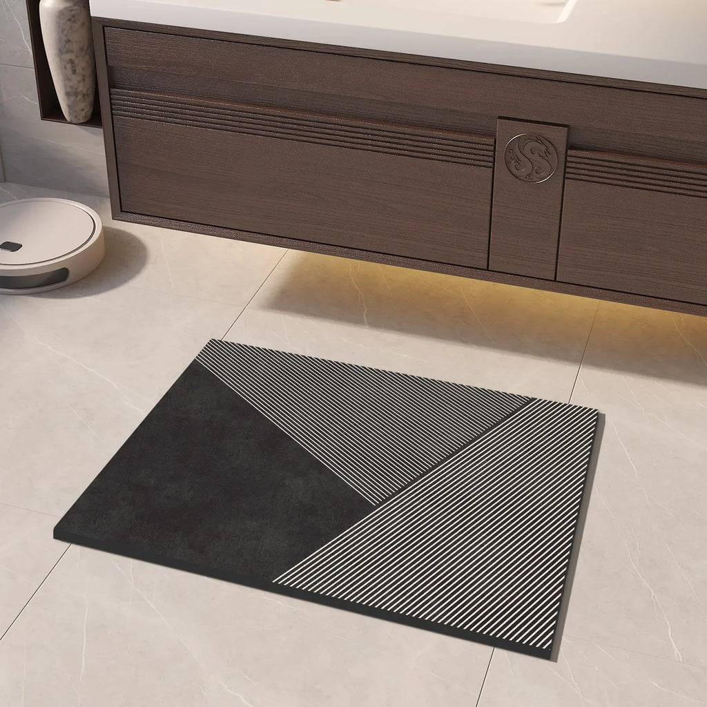 Bath Mat - Quick Drying, Non-Slip, Stone Design, Large Size 1