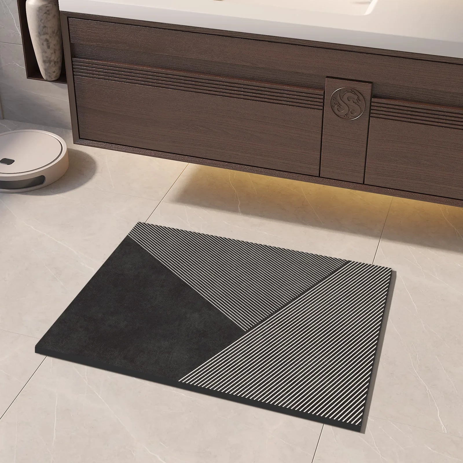 Bath Mat - Quick Drying, Non-Slip, Stone Design, Large Size 1