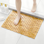 Bath Mat Bamboo Slatted EVA Backing Foldable Natural Finish, Non Slip Design 3