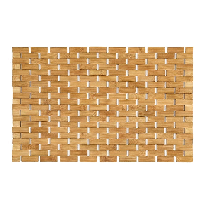 Bath Mat Bamboo Slatted EVA Backing Foldable Natural Finish, Non Slip Design 7