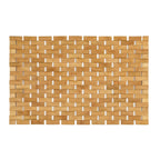 Bath Mat Bamboo Slatted EVA Backing Foldable Natural Finish, Non Slip Design 7