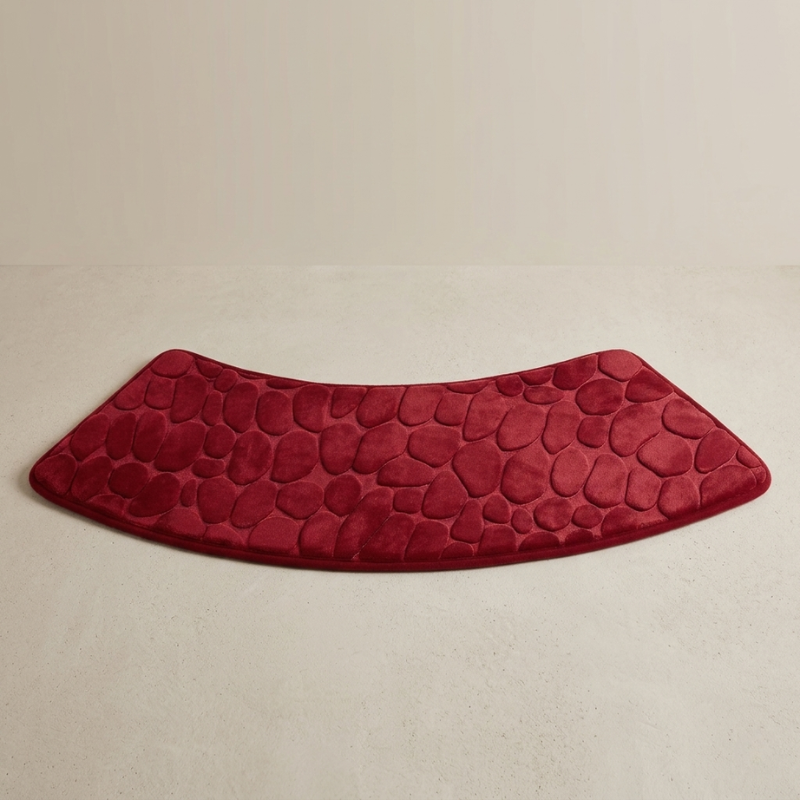 Bath Mat Curved 40 x 100 cm Coral Fleece Non Slip, Quick-Drying Coral Fleece