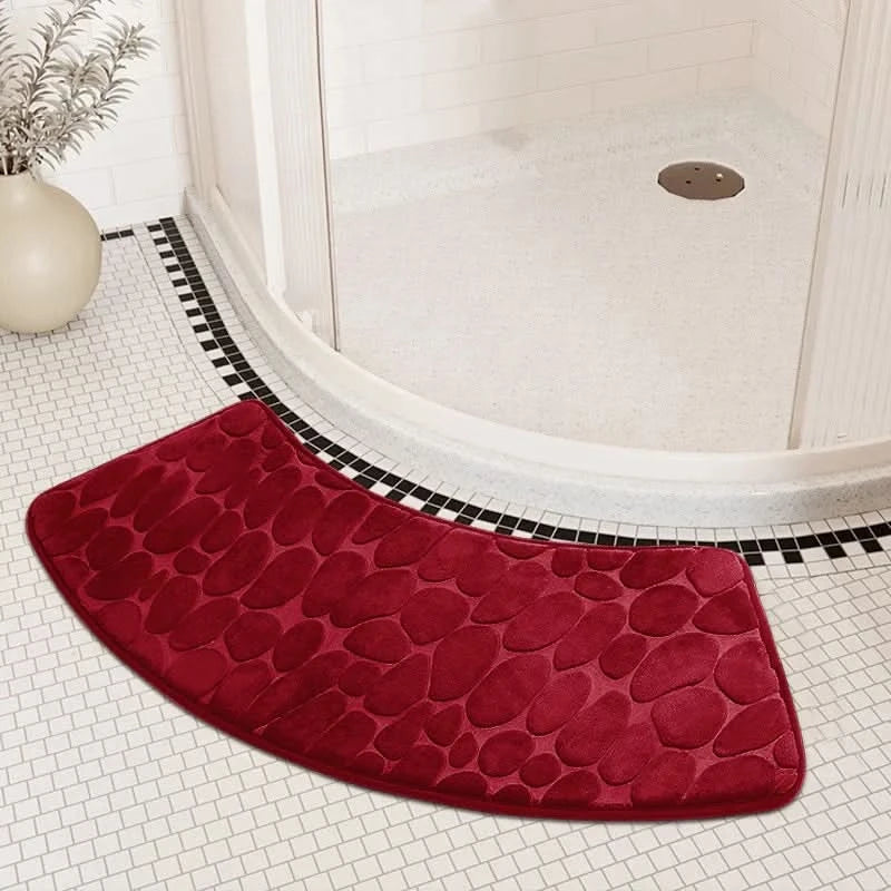 Bath Mat Curved 40 x 100 cm Coral Fleece Non Slip, Quick-Drying Coral Fleece 1
