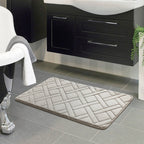 Bathroom Mat - Soft Microfiber Non-Slip Rug with Elegant Cross Pattern 0