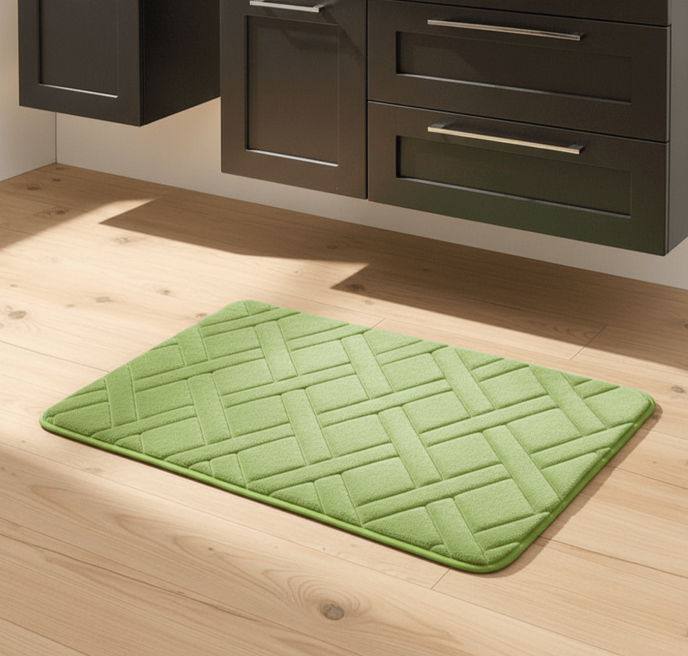 Bathroom Mat - Soft Microfiber Non-Slip Rug with Elegant Cross Pattern 2