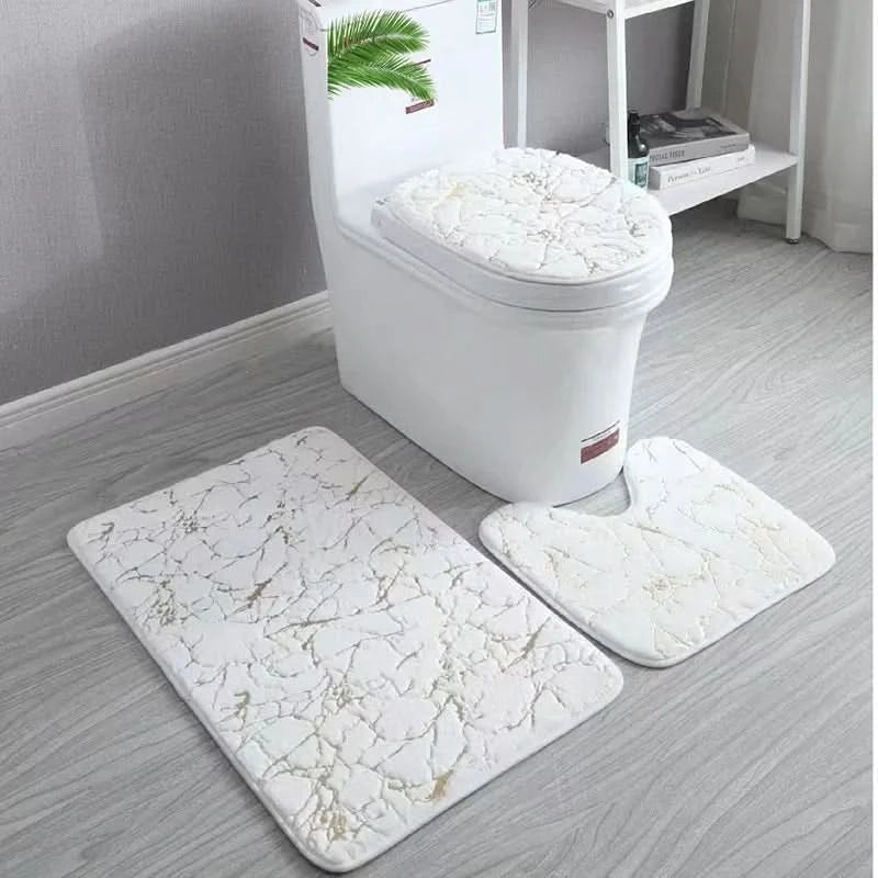Bathroom Rug Set Microfiber Gold 3 Piece Non Slip, Rug Set for Luxurious Comfort 4