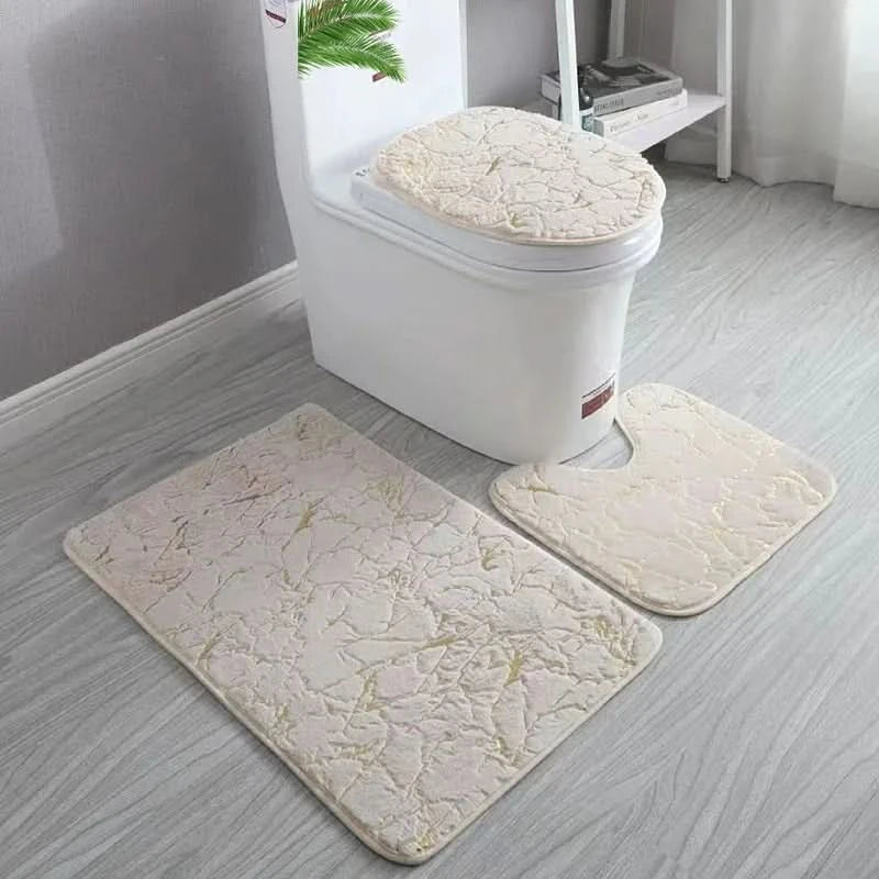 Bathroom Rug Set Microfiber Gold 3 Piece Non Slip, Rug Set for Luxurious Comfort 5