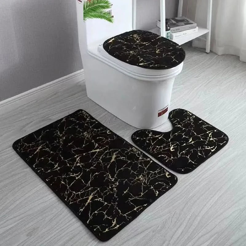 Bathroom Rug Set Microfiber Gold 3 Piece Non Slip, Rug Set for Luxurious Comfort 7