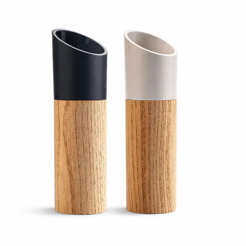 Beech Wood Kitchen Grinder Set - Best Salt and Pepper Grinders for Stylish Seasoning 0