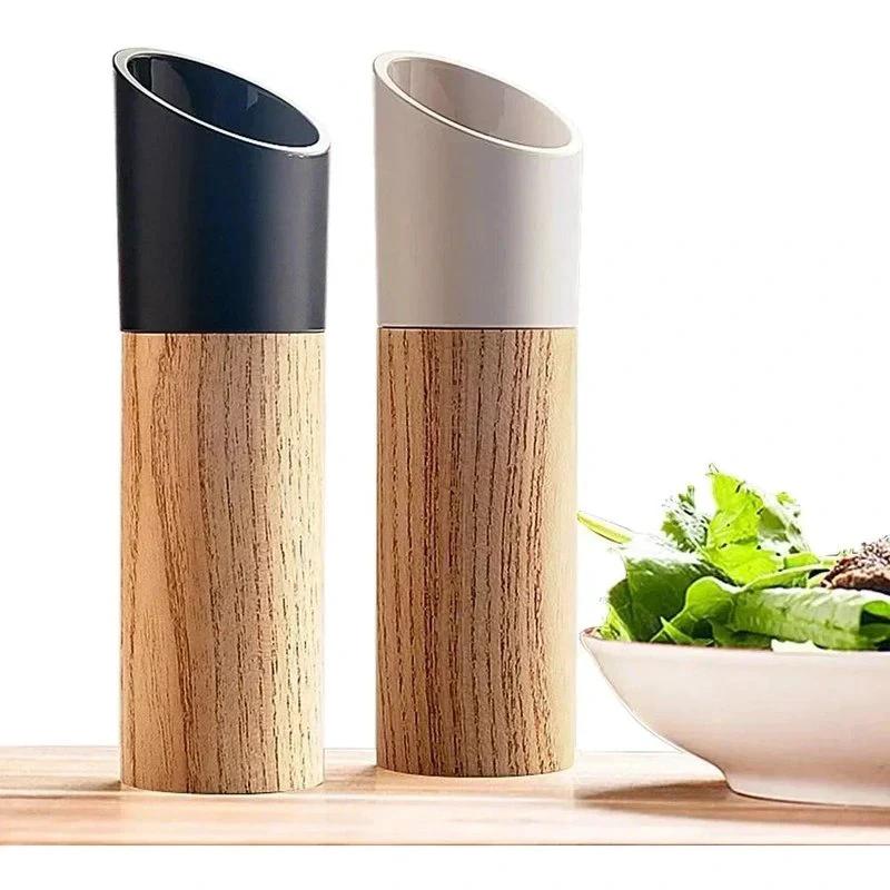 Beech Wood Kitchen Grinder Set - Best Salt and Pepper Grinders for Stylish Seasoning 1