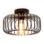 Birdcage Ceiling Lamp - Modern Black Iron Pendant Light Fixture 0