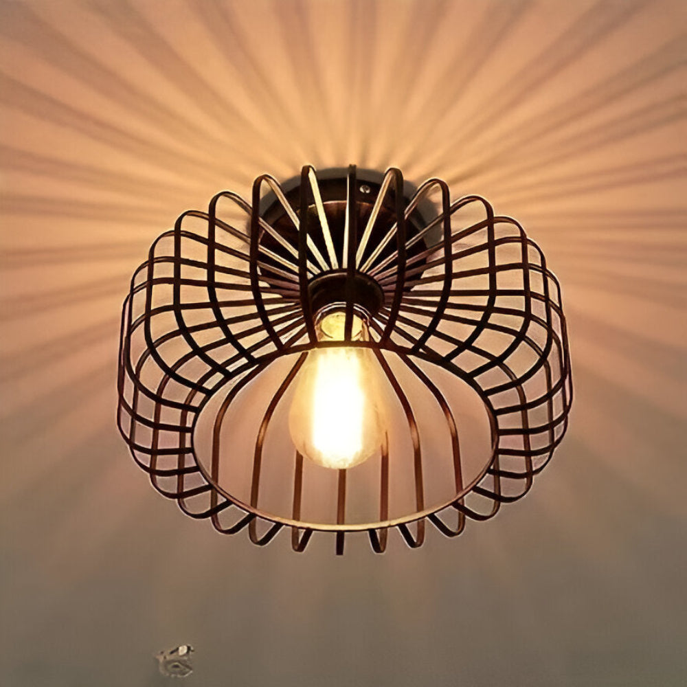 Birdcage Ceiling Lamp - Modern Black Iron Pendant Light Fixture 6