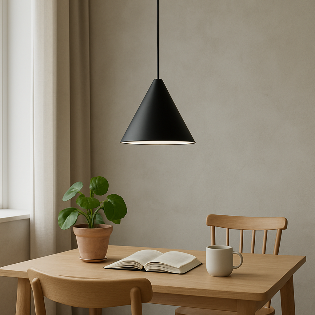 Black Pendant Lamp - Adjustable Cone Shade for Kitchen Pendant Lighting 1