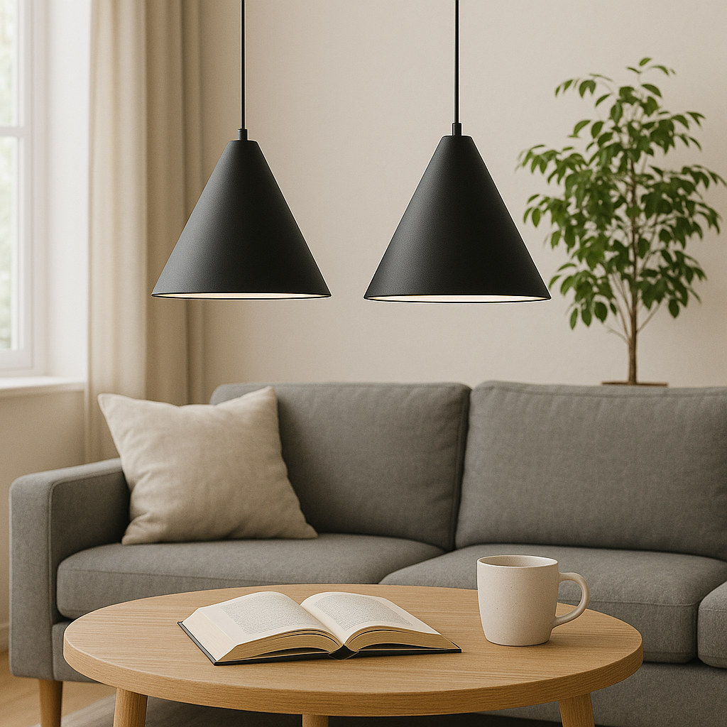 Black Pendant Lamp - Adjustable Cone Shade for Kitchen Pendant Lighting 3