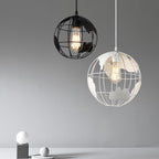 Black Pendant Light - Adjustable Earth Shape Design for Stylish Illumination 1