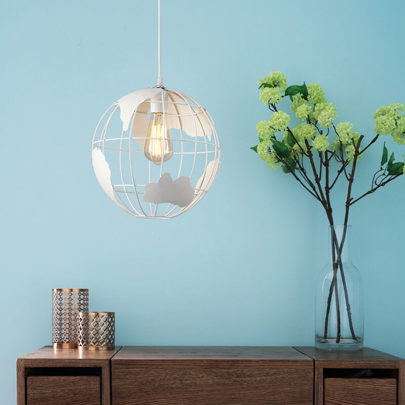 Black Pendant Light - Adjustable Earth Shape Design for Stylish Illumination 2