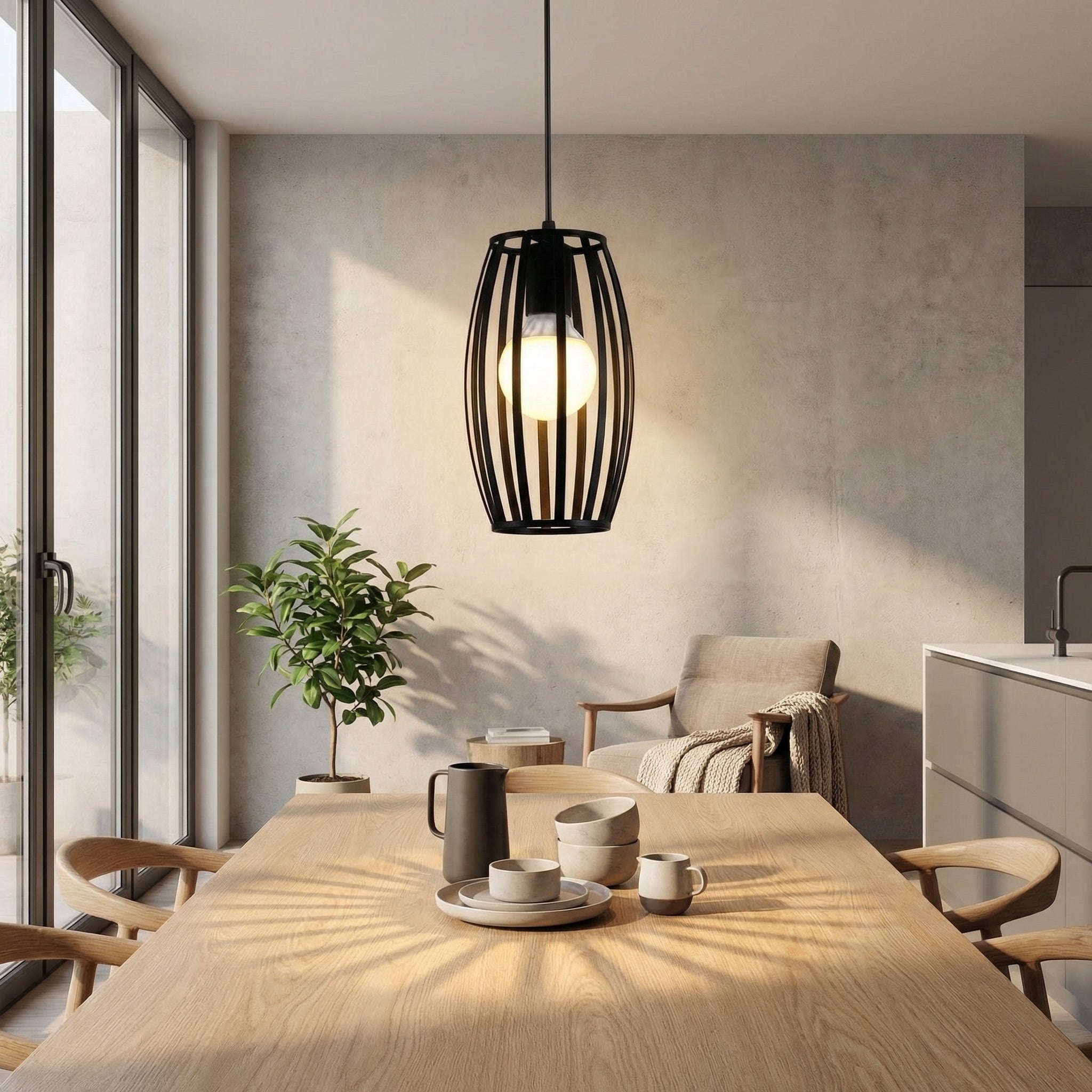 Black Pendant Light - Stylish Nordic Design for Kitchen Island Lighting 1