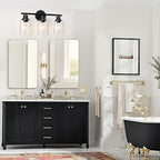 Black Retro Wall Sconce - Versatile Reversible Mount & Clear Glass Shade 1