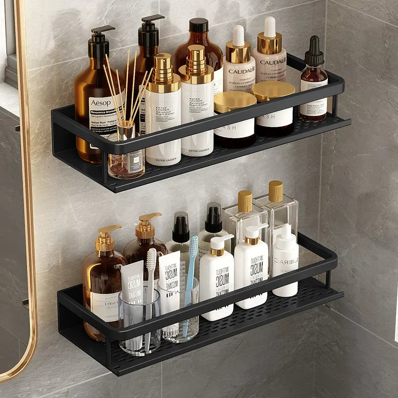 Black Shower Caddy - Space-Saving Rust-Resistant Shower Organizer 2