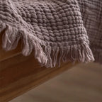 Blanket 100 Percent Cotton Woven Tassel Fringe 130x170 cm or 200x230 cm Throw 03