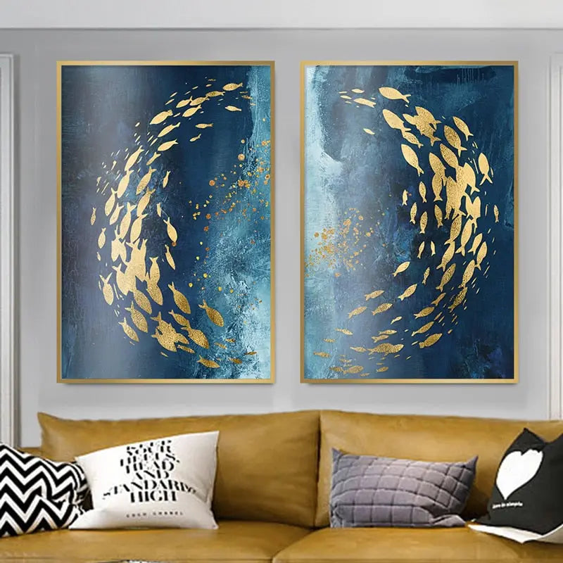 Blue Sea Canvas Prints - Stunning Aerial Ocean View Wall Art 1