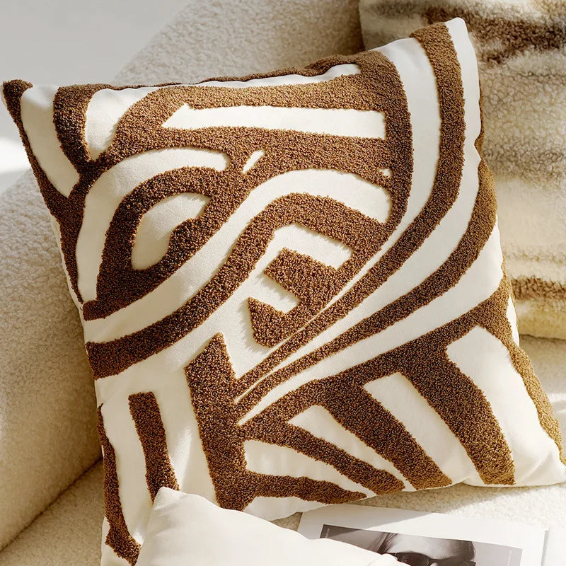 Bohemian Nordic Fusion Pillow Covers – 17.7x17.7 Inches, Soft Hues, Durable Polyester Cotton Blend 0